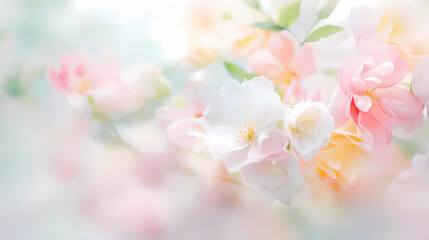 sweet color roses in soft color and blur style for valentine day background