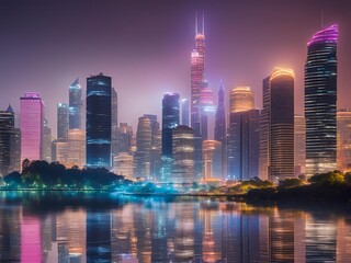 Naklejka premium country skyline at night