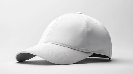 White baseball cap mockup isolated on plain white background for versatile design showcase