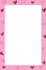 pink frame with hearts