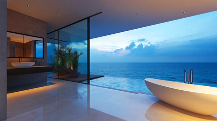 Fototapeta premium sea view luxury hotel room background
