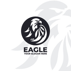 flat design logo of an eagle