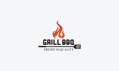 Grill logo design vector template