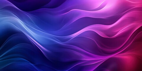 Fototapeta premium Abstract background with purple and blue colors, glowing wavy lines,