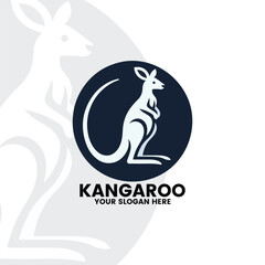 flat minimalist logo of a kangaroo