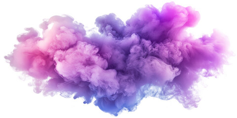 Vibrant purple and pink smoke cloud, abstract art. Creative expression and color concept