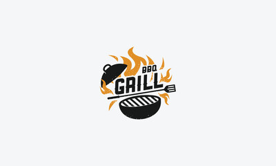 Grill logo design vector template