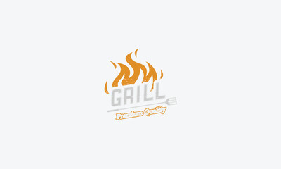 Grill logo design vector template
