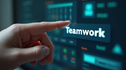 Fototapeta premium Activating Teamwork: A Touch To Ignite Collaboration