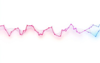 Abstract digital wave, colored lines on a white background.