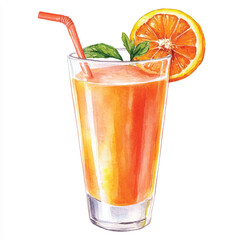 Juice watercolor clipart illustration