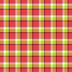 Red Plaid Seamless Pattern Design Template