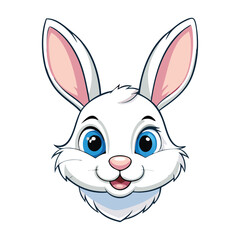 A cool funny cheerful bunny had with white background