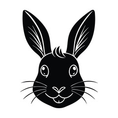 Fototapeta premium rabbit had black silhouette vector illustration white background