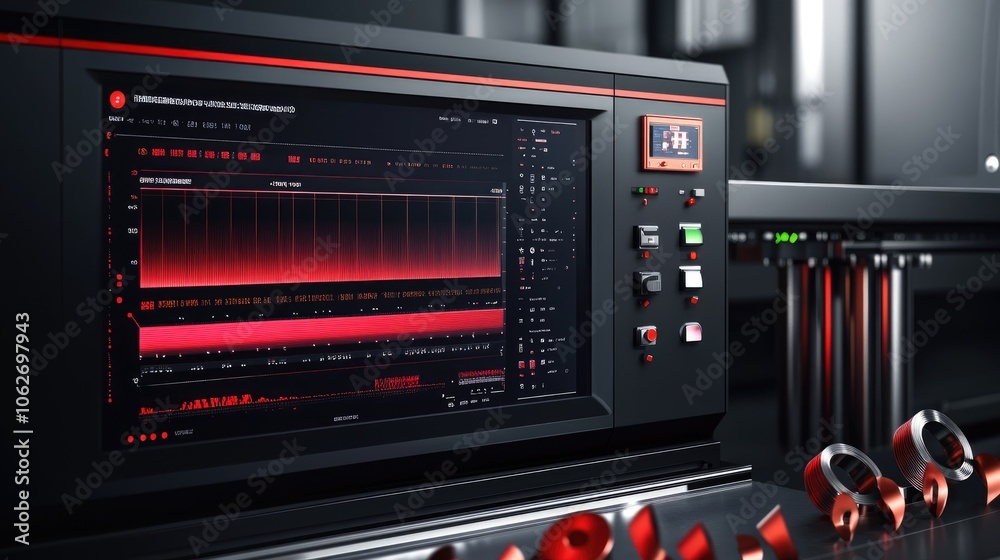 Poster advanced technology control panel with data display