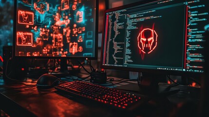 Ransomware Alert. Computer screen showing a ransomware alert. Malware. Virus. 