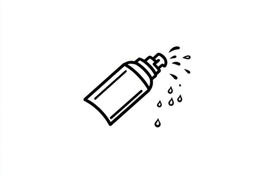black spray bottle spraying drops clip art preview