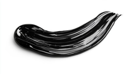 Premium black brush stroke isolated on white background