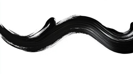 Premium black brush stroke isolated on white background