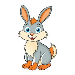Fototapeta premium rabbit cartoon vector illustration with white background