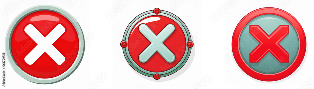 Leinwandbilder Three circular buttons with an 