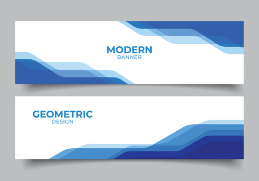 Abstract modern geometric blue banner design.presentation or business template design background