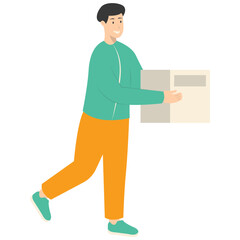 Human Volunteers Character. Help and Care People. Flat Vector Illustration.