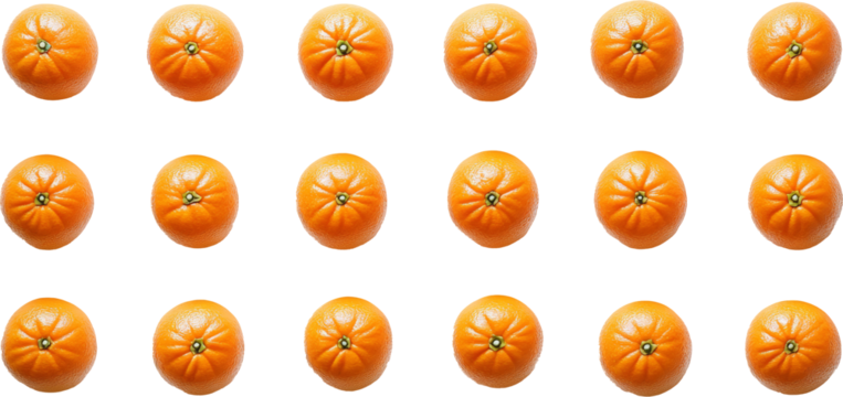 Pattern of small pumpkins on transparent background