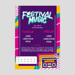 Music Flayer Retro design Color Full