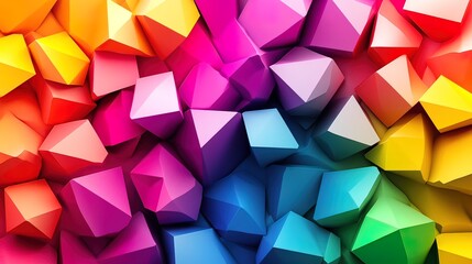 Obraz premium Abstract Rainbow Polygonal Background