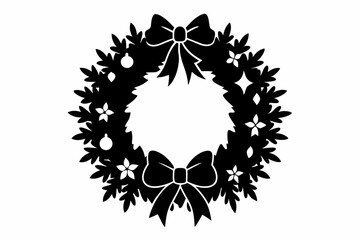 



Christmas wreath silhouette vector, wreath black icon design, christmas wreath frame or border vector silhouette 


