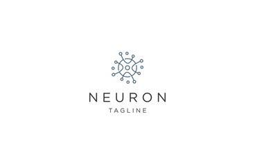 Neuron logo icon design template flat vector