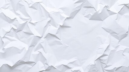 Obraz premium Crumpled white paper texture with creases and folds, crumpled, worn, surface