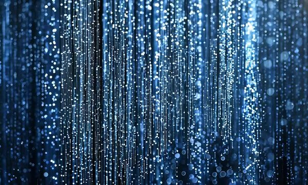Abstract Blue Sparkle Curtain