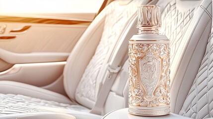 Discover the elegance of a leather conditioner in a luxurious bottle for car interiors