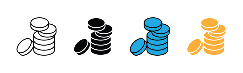 coin icon set. vector illustration