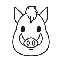 wild pig head animal icon