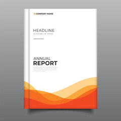 Fototapeta premium modern orange business Annual report modern cover template design