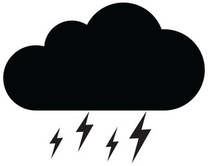 cloud with lightning flat icon