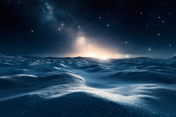 Naklejka premium Starry Night Snow Dunes