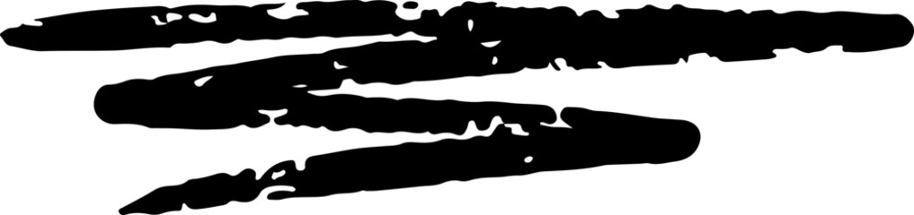 Hand drawn scribble underline made with brush stroke having rough texture