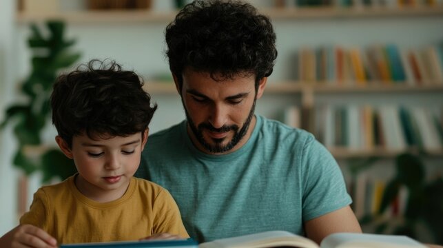 Devoted father guiding and assisting their child in packing books notebooks and other school supplies ensuring everything is organized and ready for the first day of class