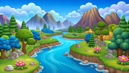 Naklejka premium River landscapes, River trekking, Trekking, Kayak, River water, Mountain river,&nbsp;River&nbsp;rafting 