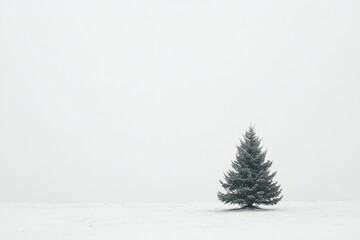 Fototapeta premium A subtly absurd photo of Christmas, minimalist background