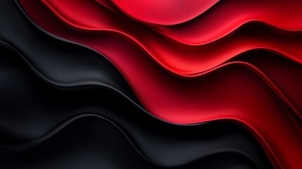 Obraz premium Visually Striking Interplay of Waves in Red and Black Satin