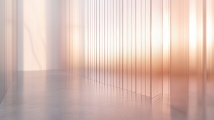 Delicate, translucent glass with gentle reeded patterns, evoking simplicity and sophistication.