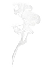 Ethereal smoke art with graceful swirling tendrils, isolated on transparent background
