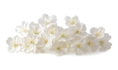 Obraz premium Sakura flower cherry blossom isolated on white background. Shallow depth. Soft toned, clipping path. Generative Ai