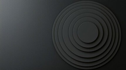 Black concentric circles layered on a dark background, creating a hypnotic effect that draws focus and adds depth