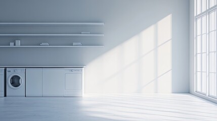 Modern Laundry Room with Bright Natural Light